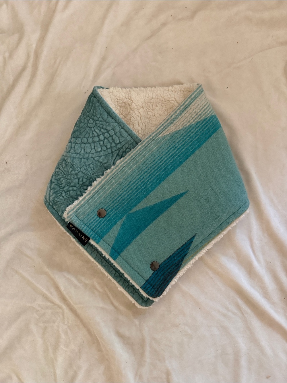 Handmade buckaroo Teal Sherpa Lined Neck Warmer